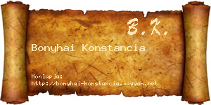 Bonyhai Konstancia névjegykártya