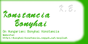 konstancia bonyhai business card